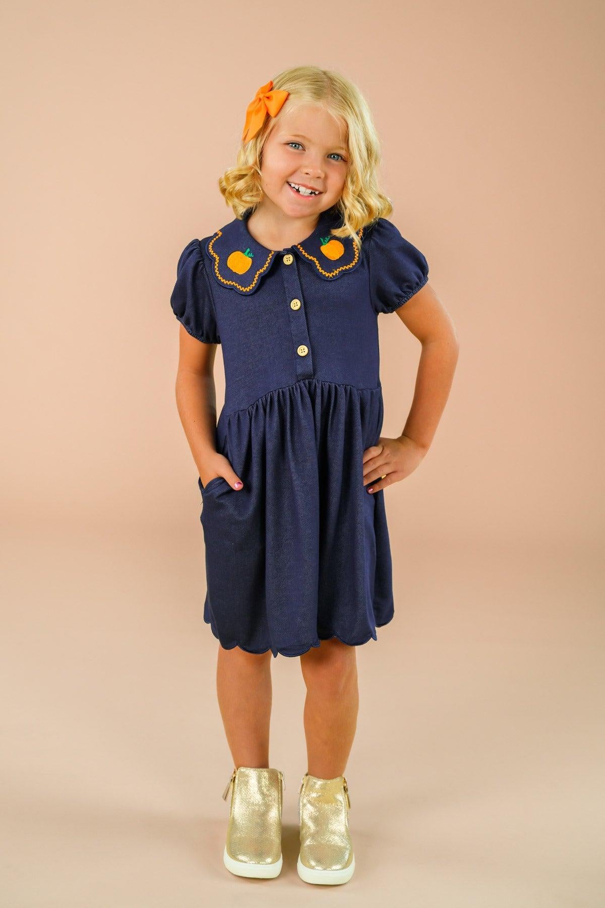 Faux Denim Pumpkin Dress