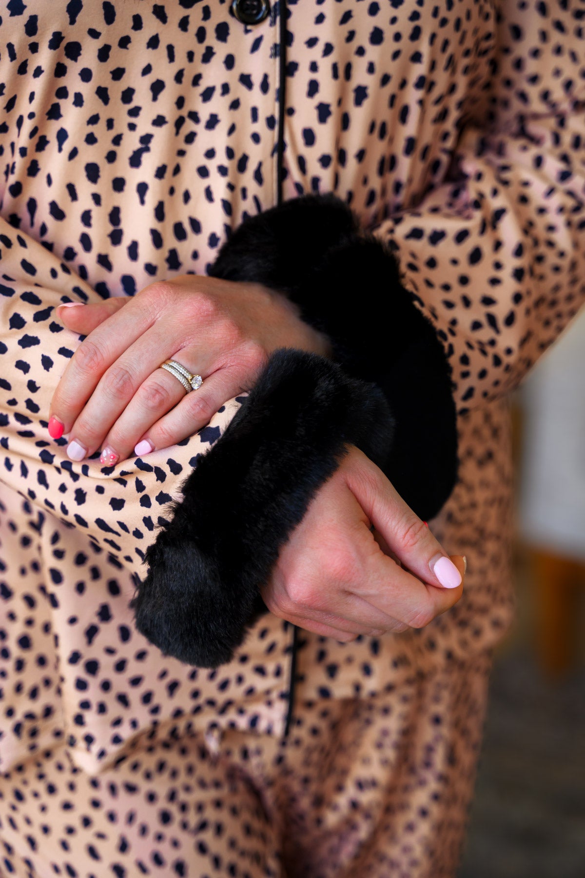 Mom & Me - Fuzzy Cheetah Waffle Knit Pajamas