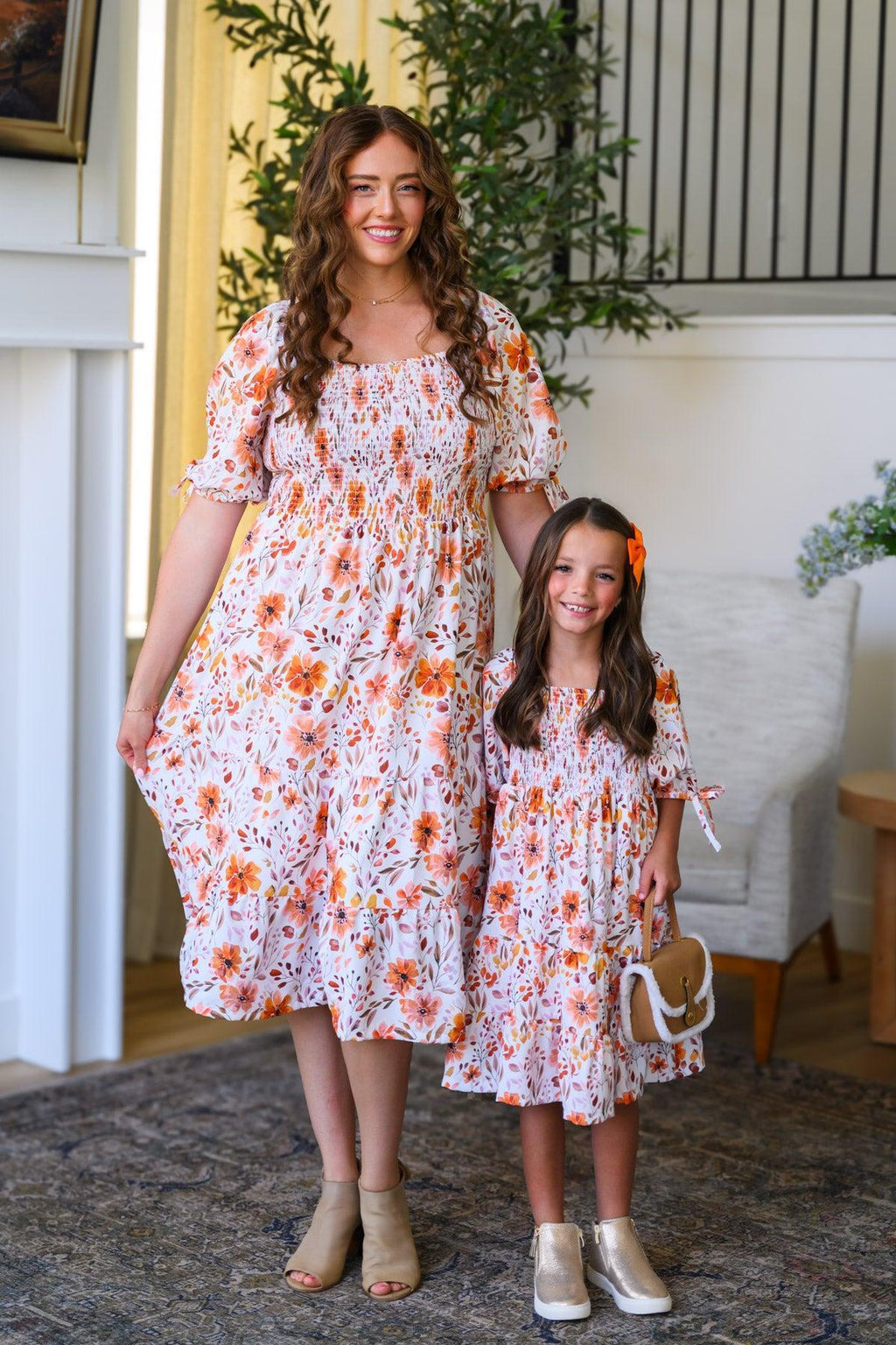 Mom & Me - Floral Fall Watercolor Dress
