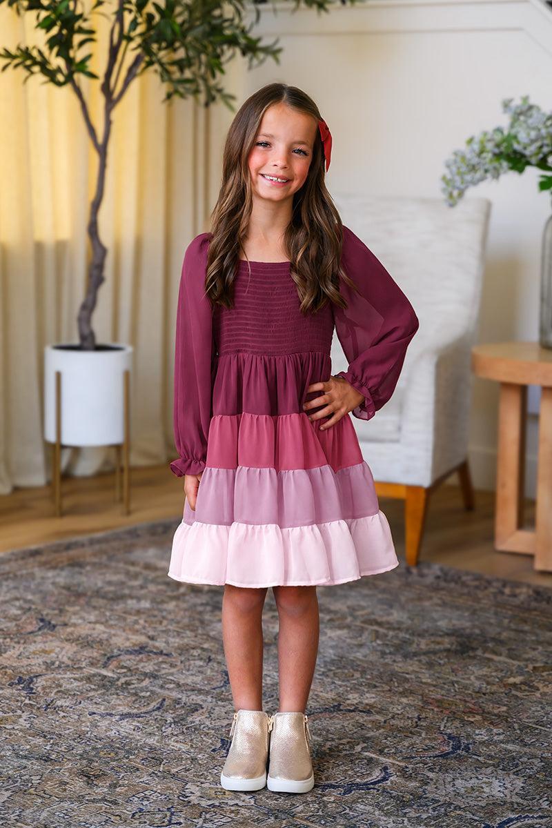 Mom & Me - Purple Ruffle Ombre Dress
