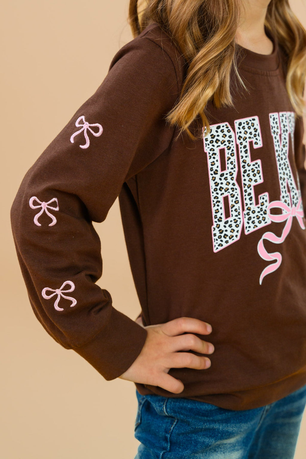 "Be Kind" Cheetah Denim Bell Bottom Set