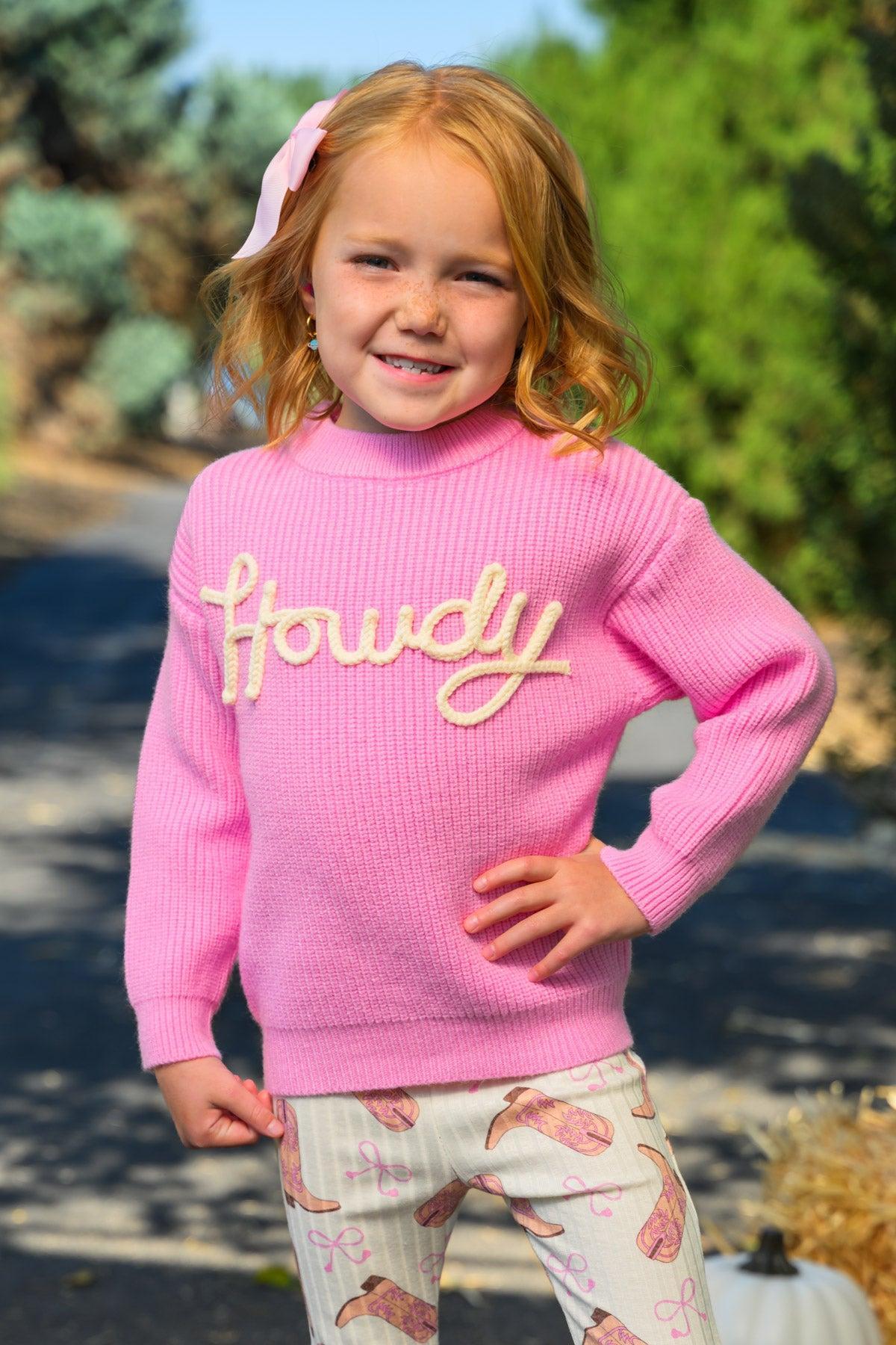 "Howdy" Pink Cowgirl Bell Bottom Set