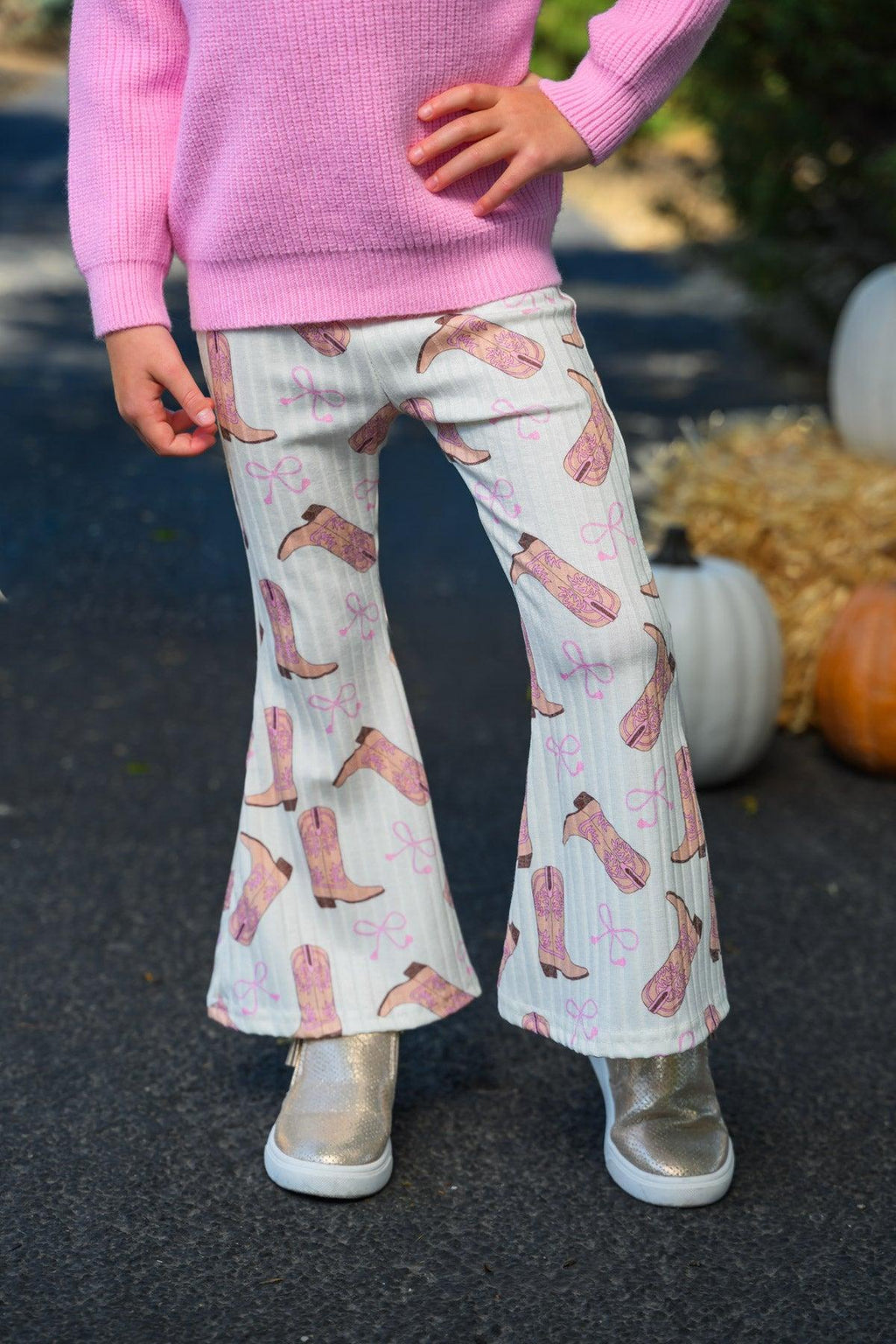 "Howdy" Pink Cowgirl Bell Bottom Set