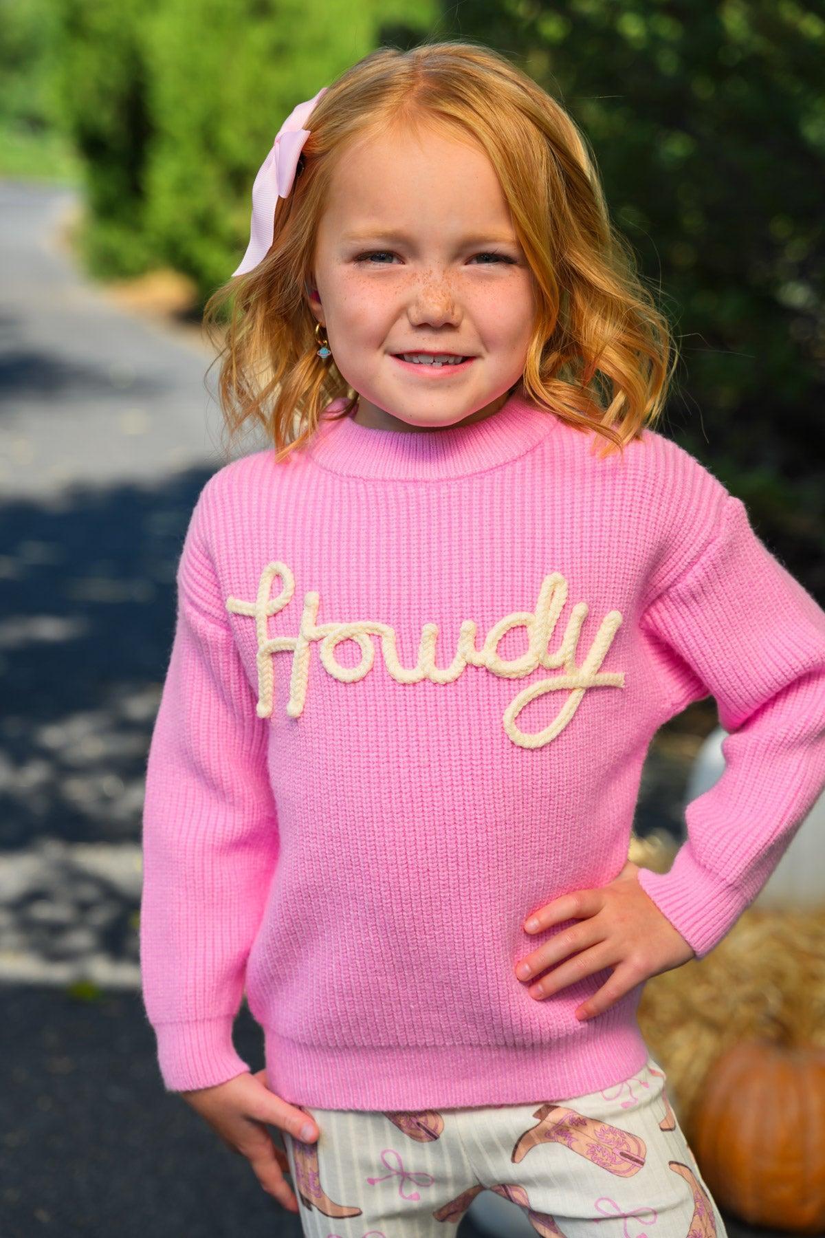 "Howdy" Pink Cowgirl Bell Bottom Set