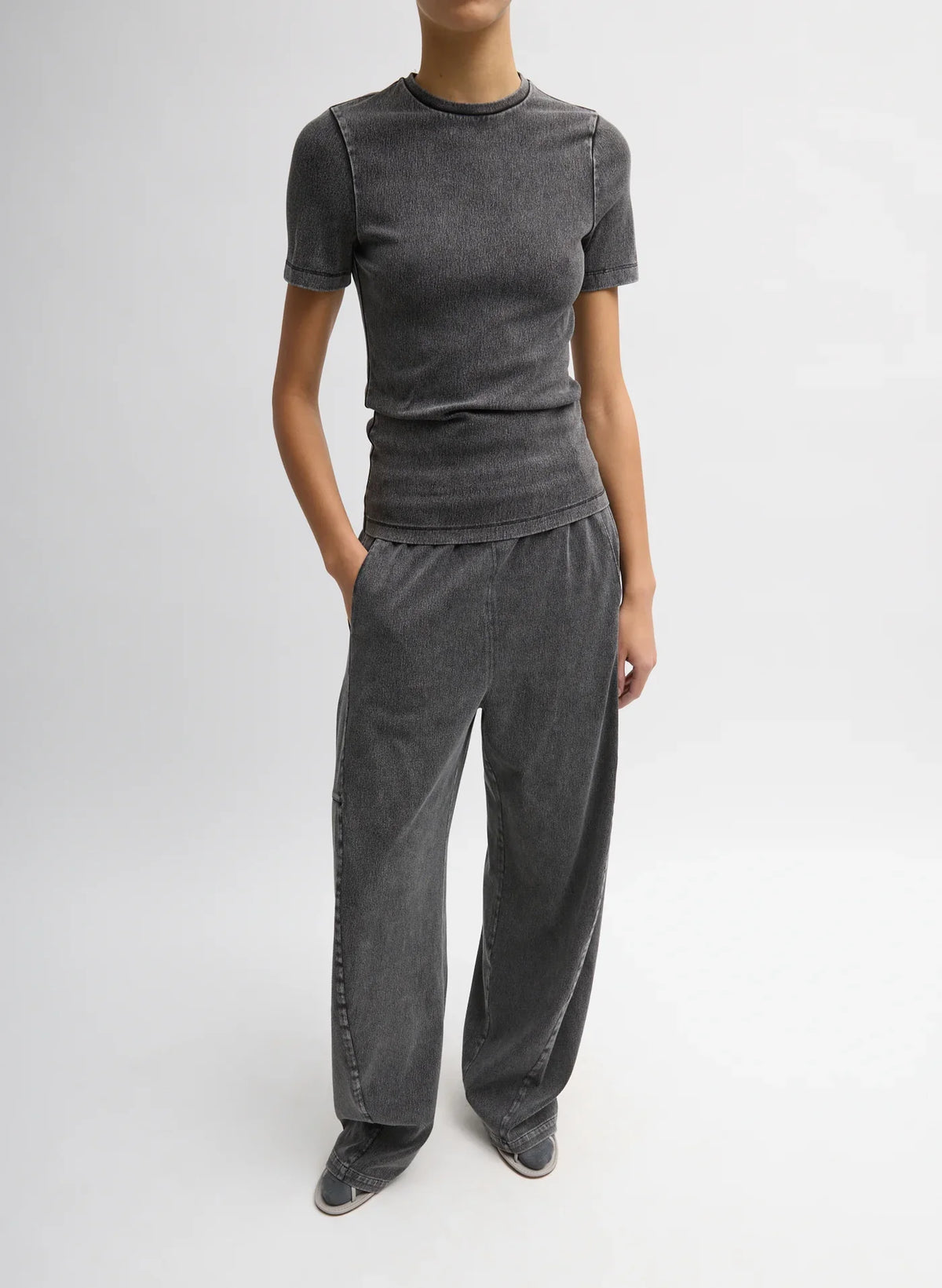 Tibi Stretch Denim Baby T-Shirt