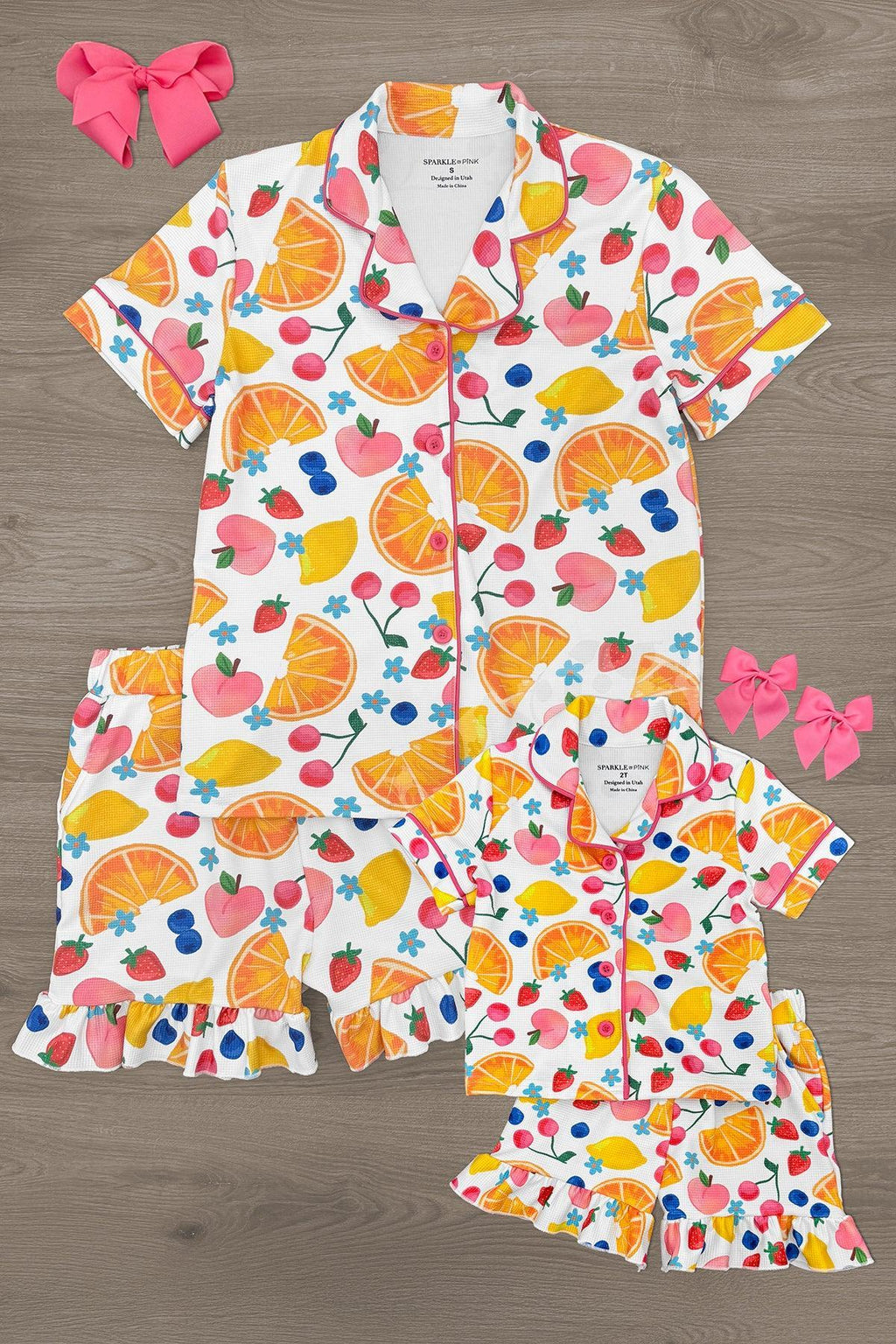 Mom & Me - Fruit Waffle Knit Pajamas