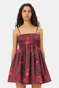 Ganni Print Double Satin Strap Dress