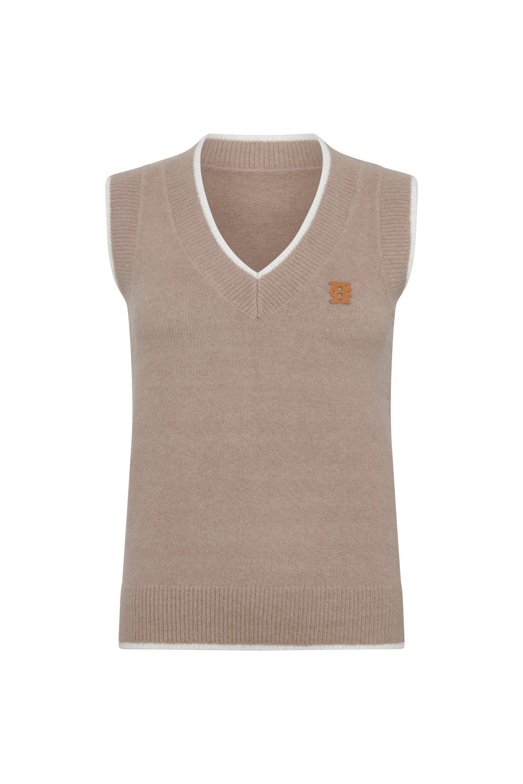 Cecilia Knitted V-Neck Tank (Porcini)