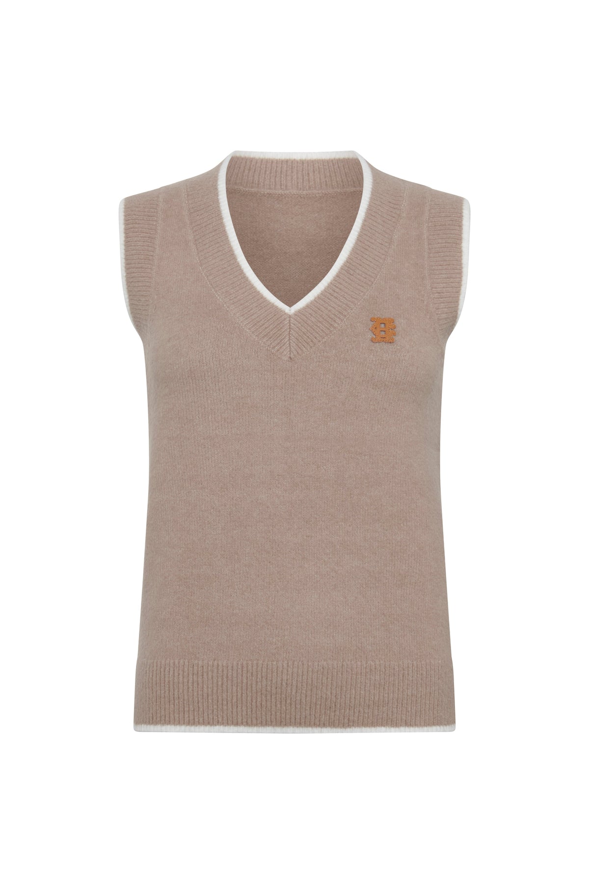 Cecilia Knitted V-Neck Tank (Porcini)