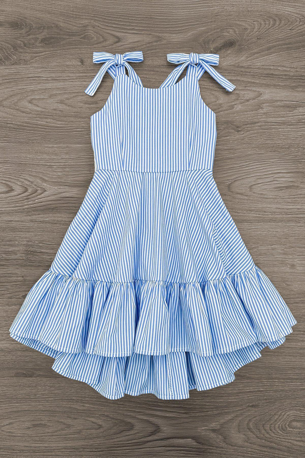 Blue Stripe Bow Tank Dress