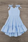 Blue Stripe Bow Tank Dress