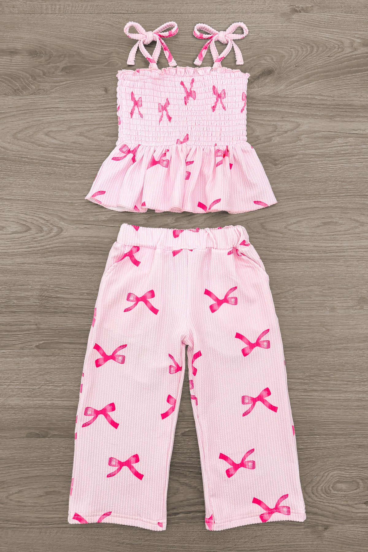 Pink Bow Pant Set