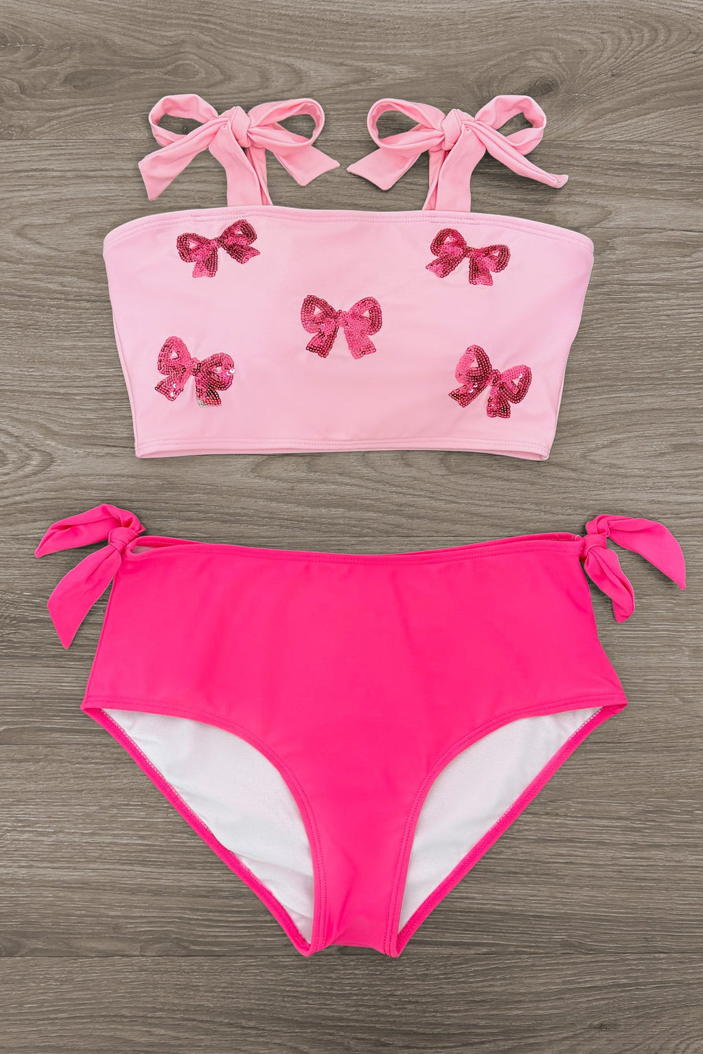 Mom & Me - Pink Sequin Bow Bikini