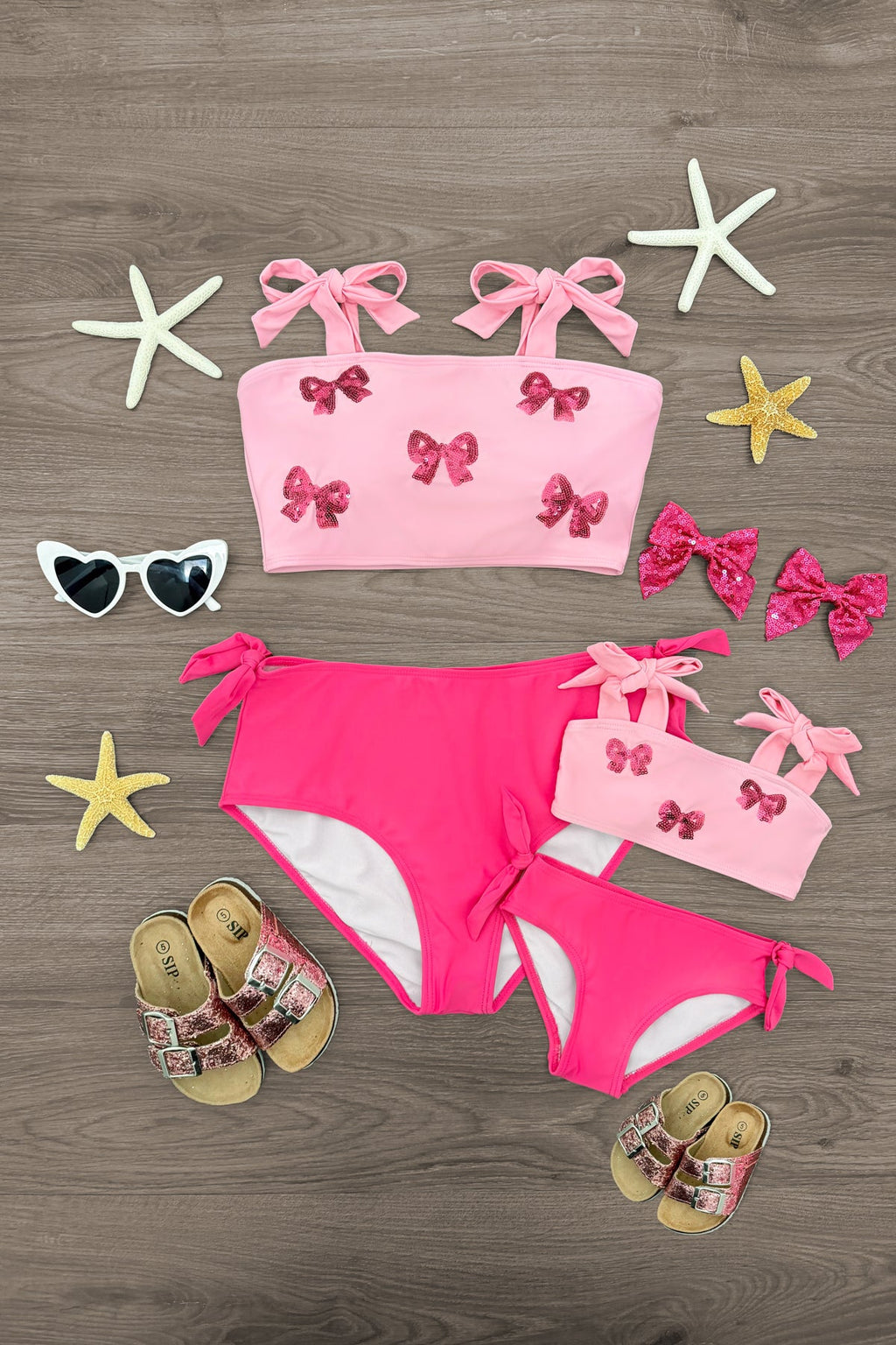 Mom & Me - Pink Sequin Bow Bikini