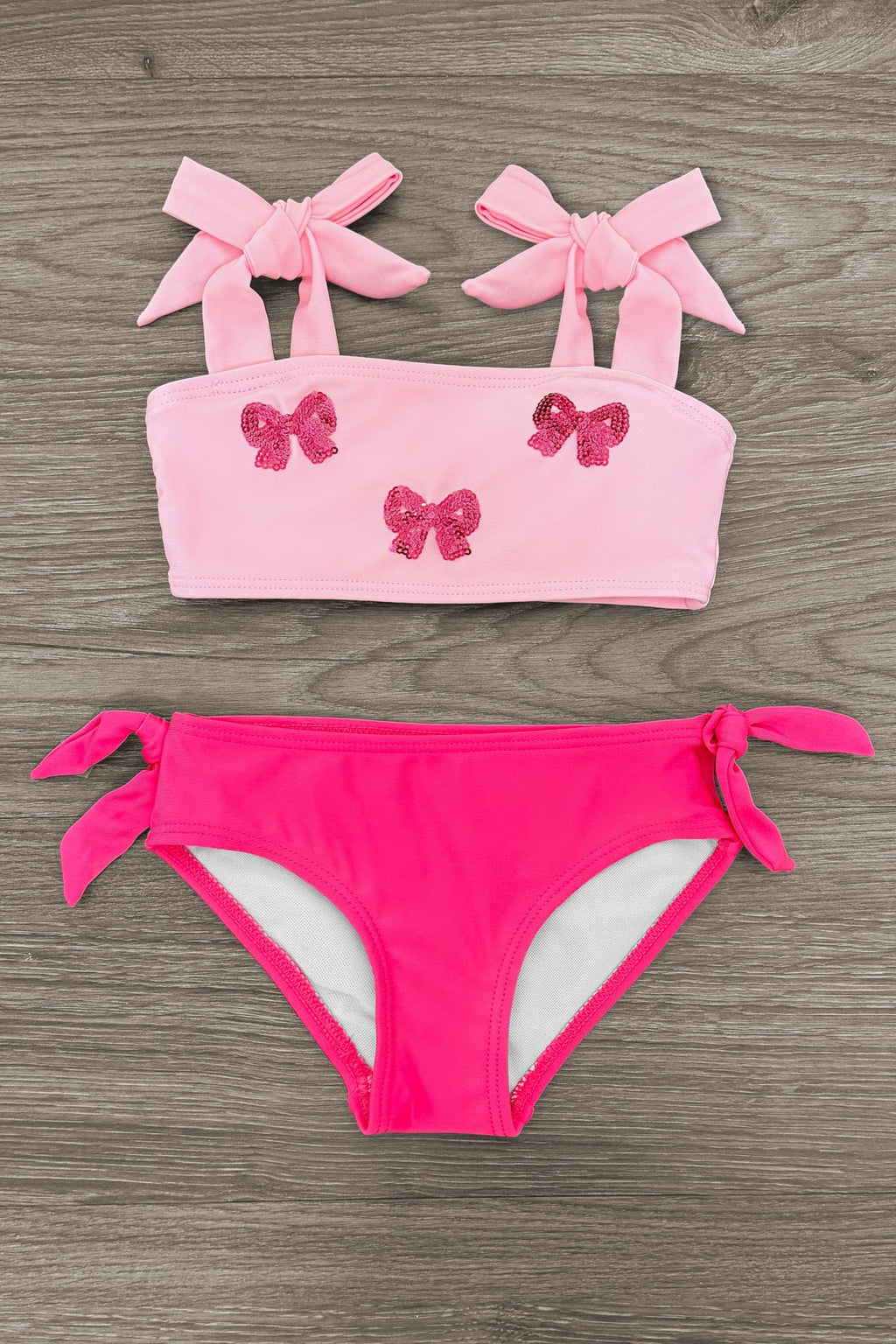 Mom & Me - Pink Sequin Bow Bikini
