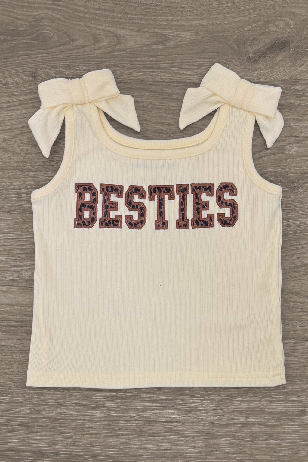"Besties" Cheetah Denim Short Set