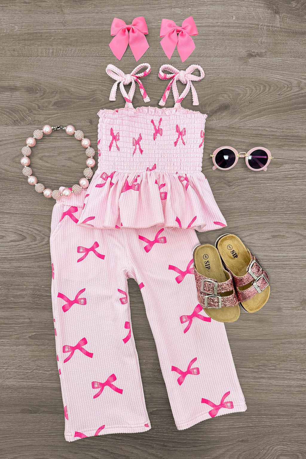 Pink Bow Pant Set