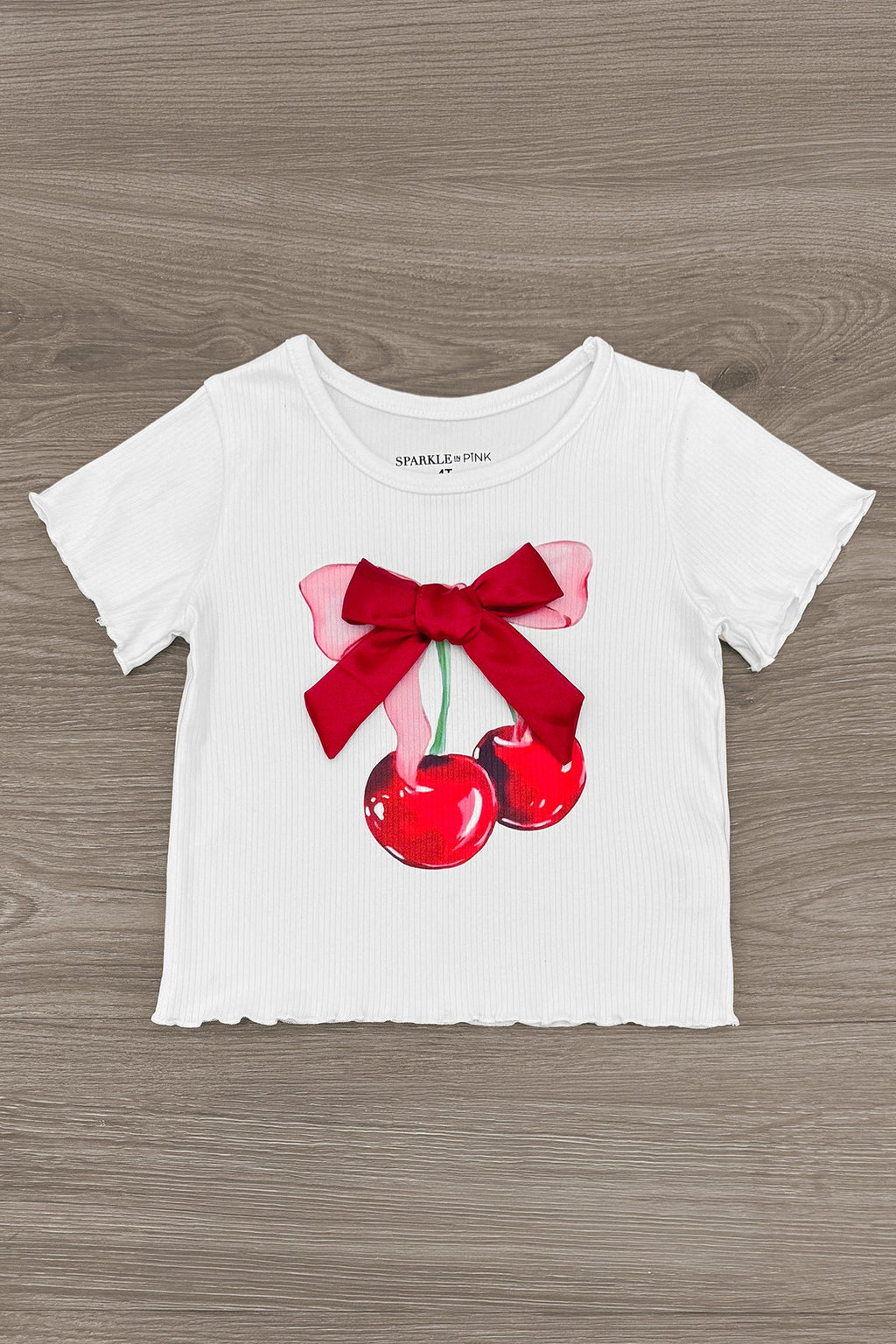 Cherry Bow Denim Short Set