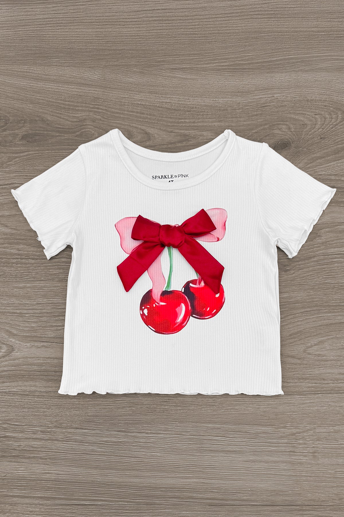 Cherry Bow Denim Short Set