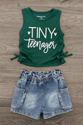 "Tiny Teenager" Denim Short Set