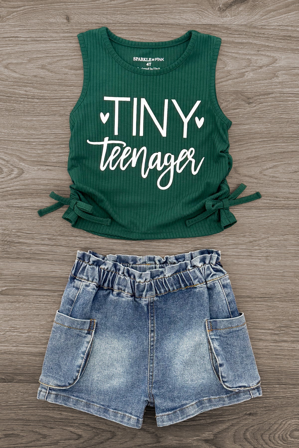 "Tiny Teenager" Denim Short Set