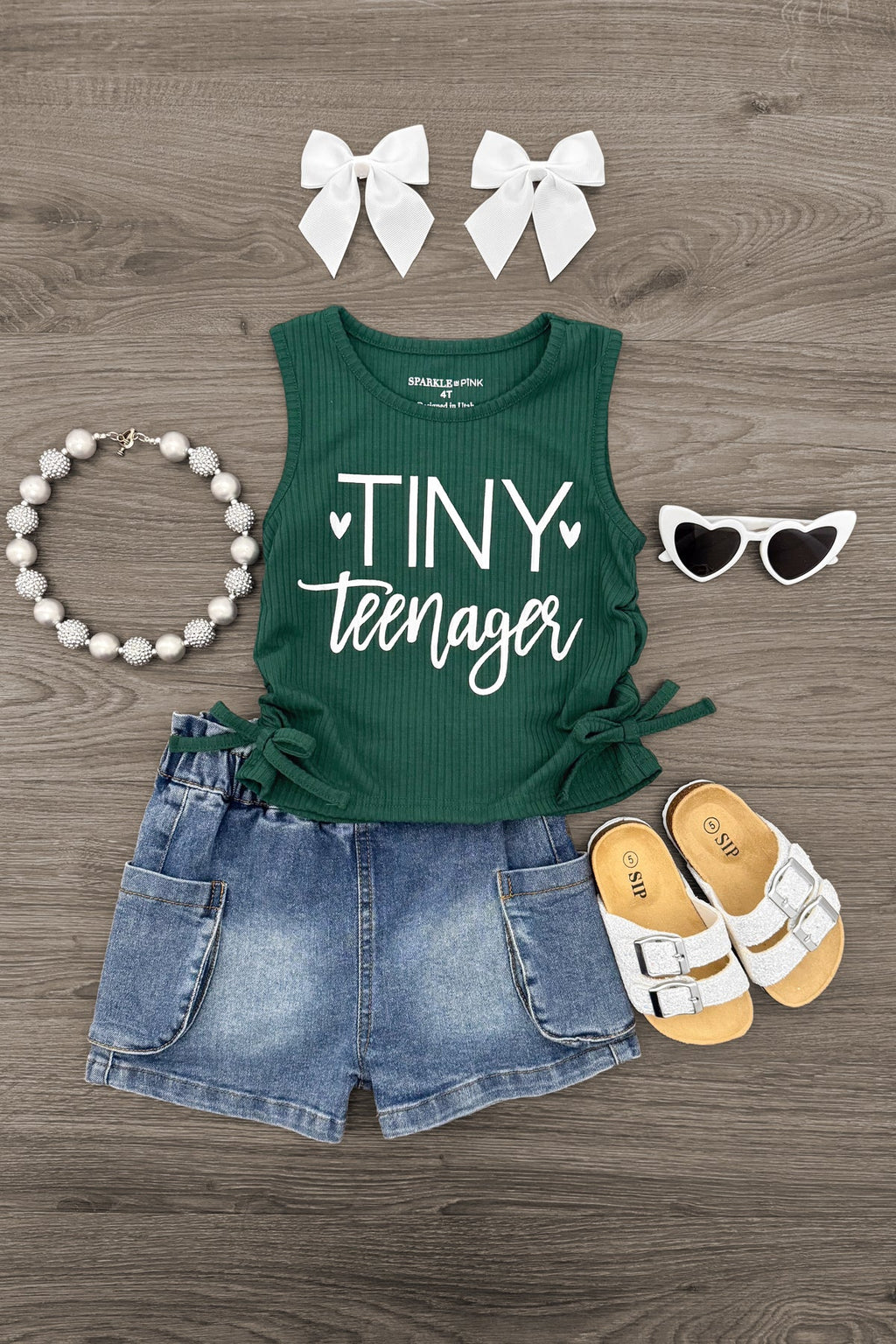 "Tiny Teenager" Denim Short Set