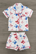Mom & Me - Patriotic Bow Waffle Knit Pajamas
