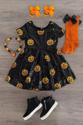 Mom & Me - Black Sequin Jack-O'-Lantern Dress