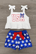 "USA" Tank Sequin Short Set
