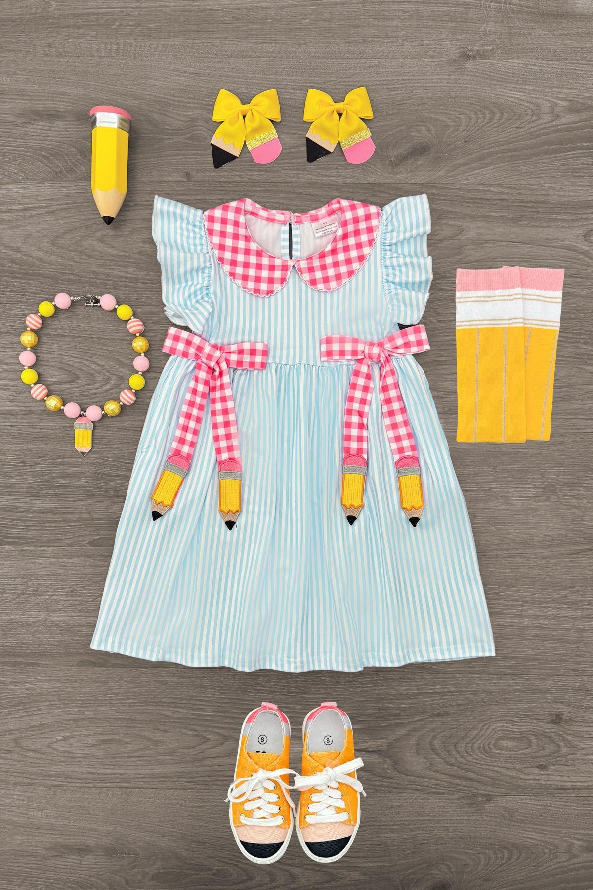 Pink & Blue Pencil Dress