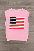 Mom & Me - Pink Flag Sweater Vest