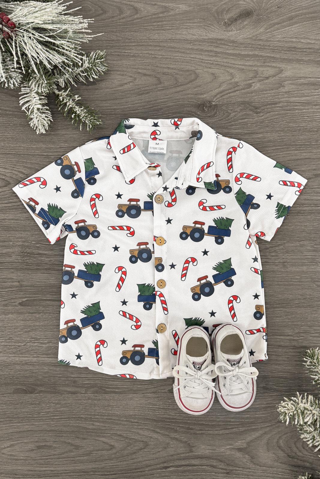 Christmas Tree Button Down Top