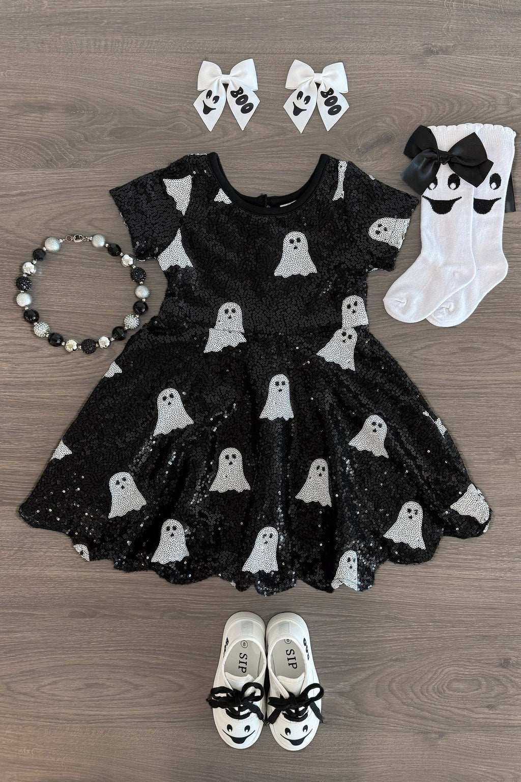 Mom & Me - Black Sequin Ghost Dress