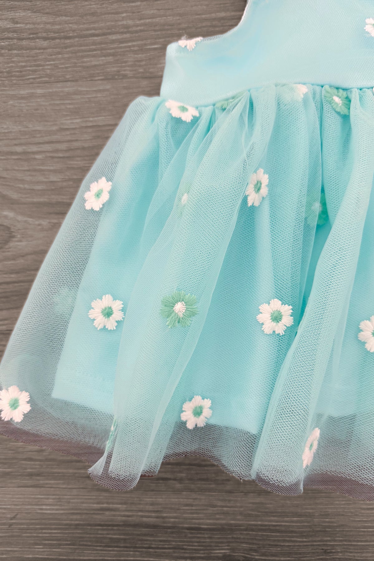 Mint Flower Denim Short Set