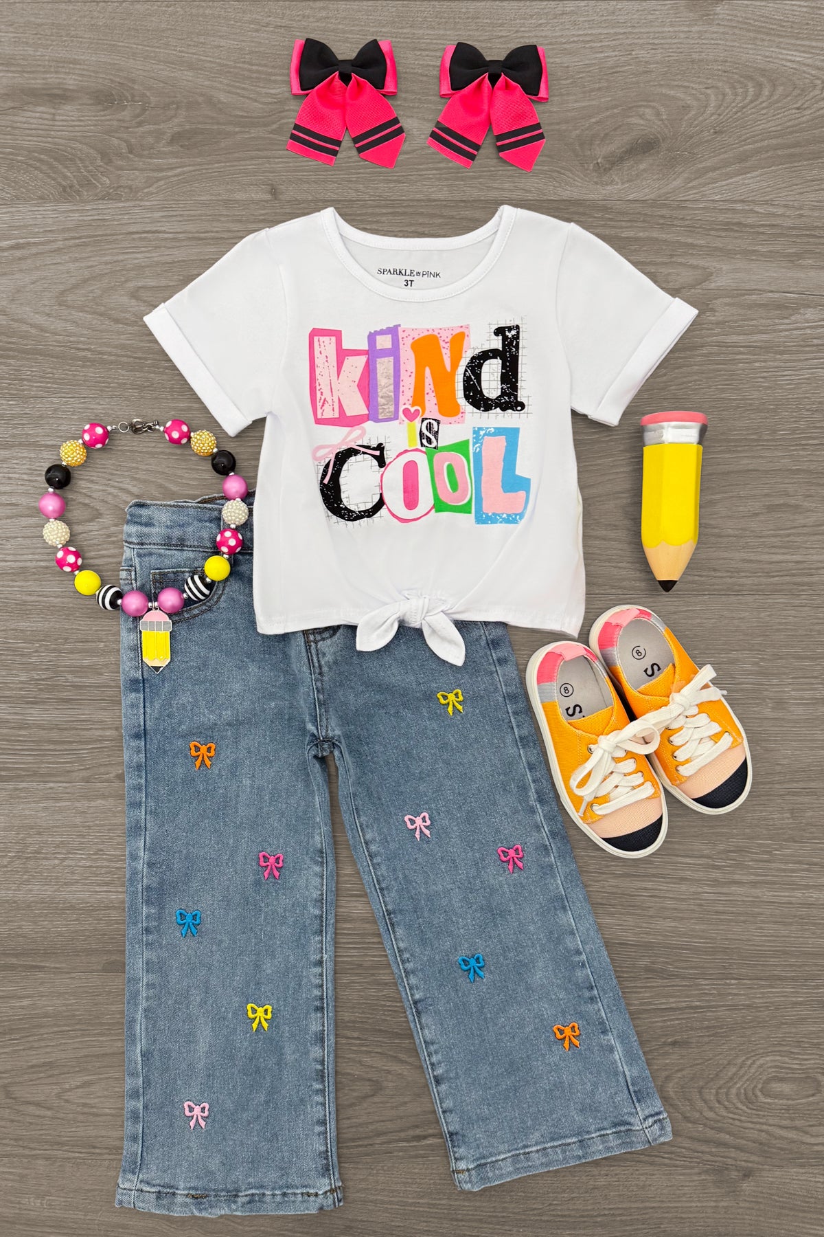 "Kind Is Cool" Denim Pant Set