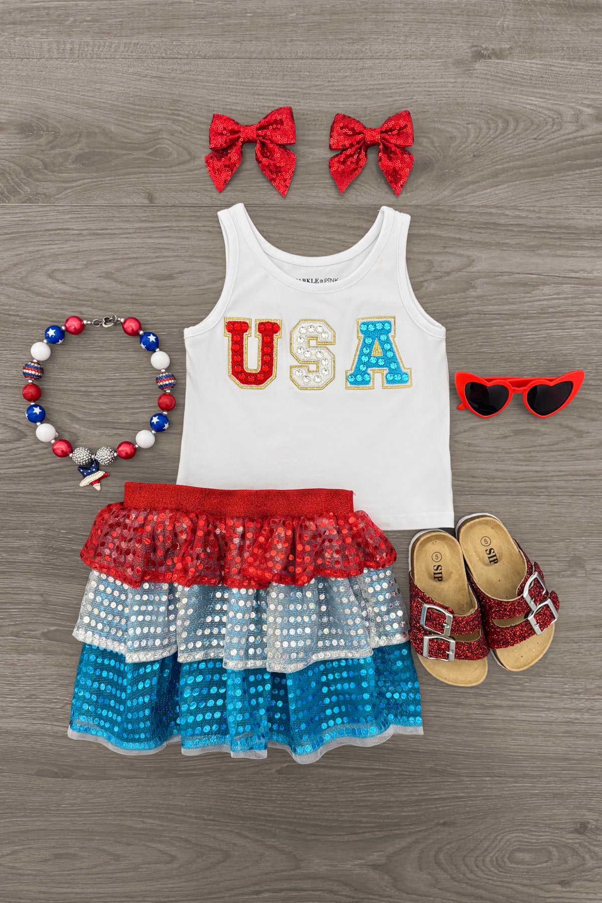 Mom & Me - "USA" Top & Skirt Set