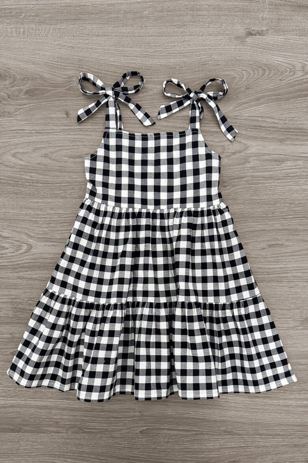 Mom & Me - Black & White Gingham Dress