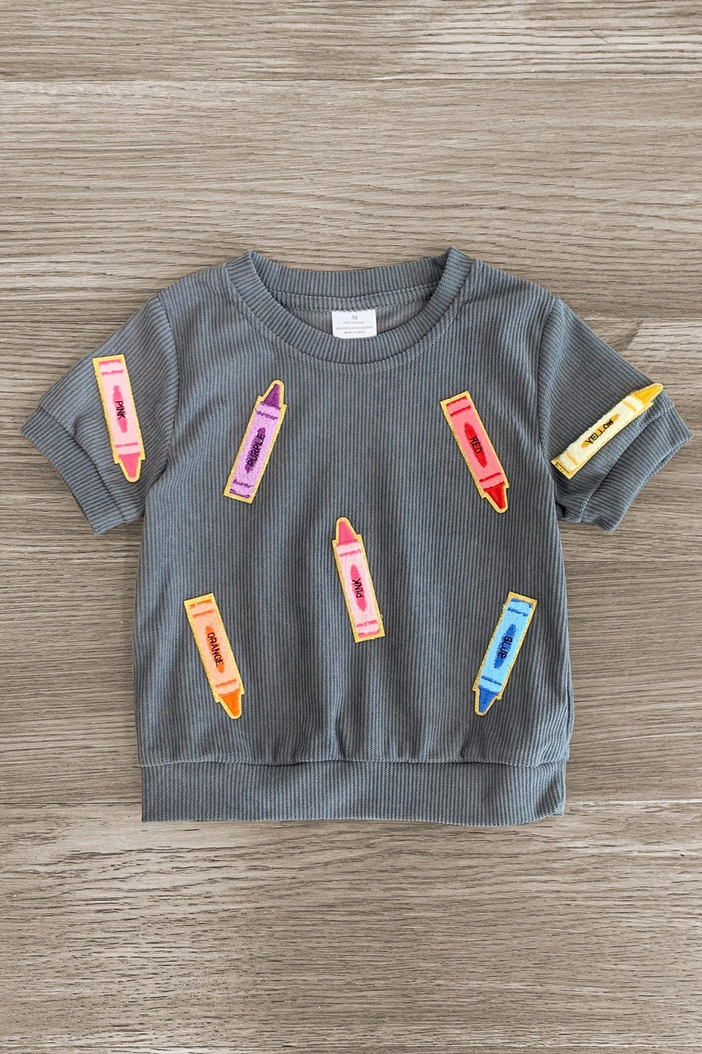 Mom & Me - Gray Corduroy Crayon Top