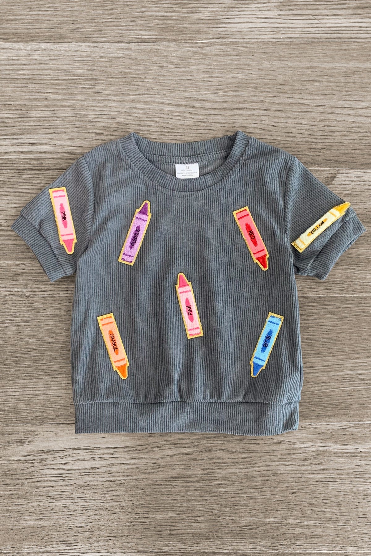 Mom & Me - Gray Corduroy Crayon Top
