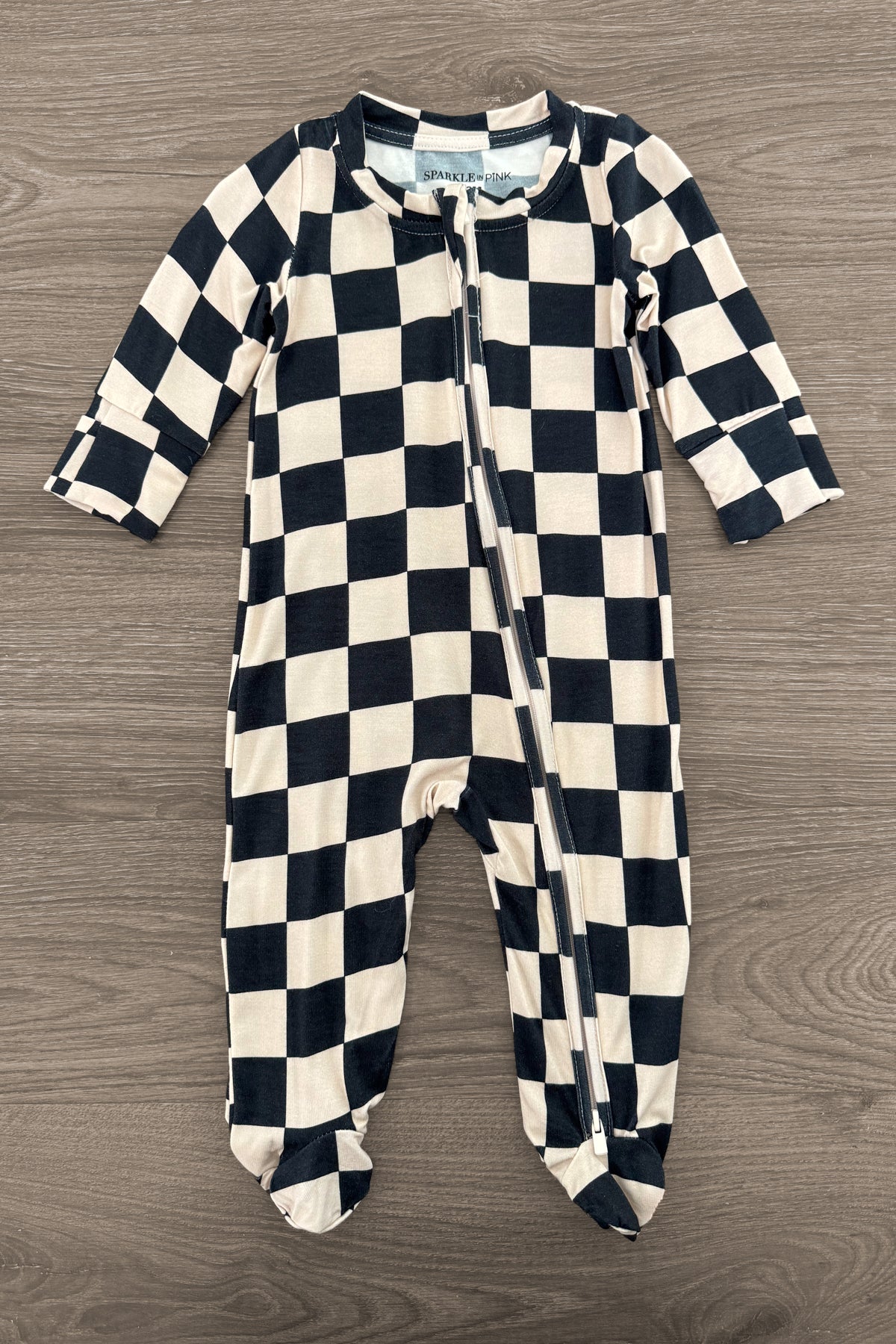 Bamboo Modern Checks Onesie
