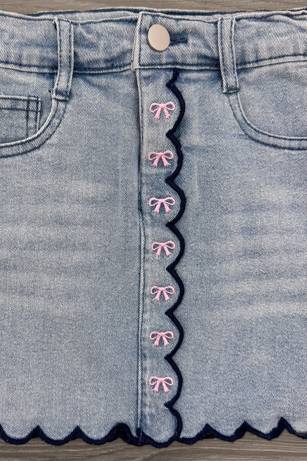 "Pre-K - Fifth Grade" Apple Denim Skirt Set