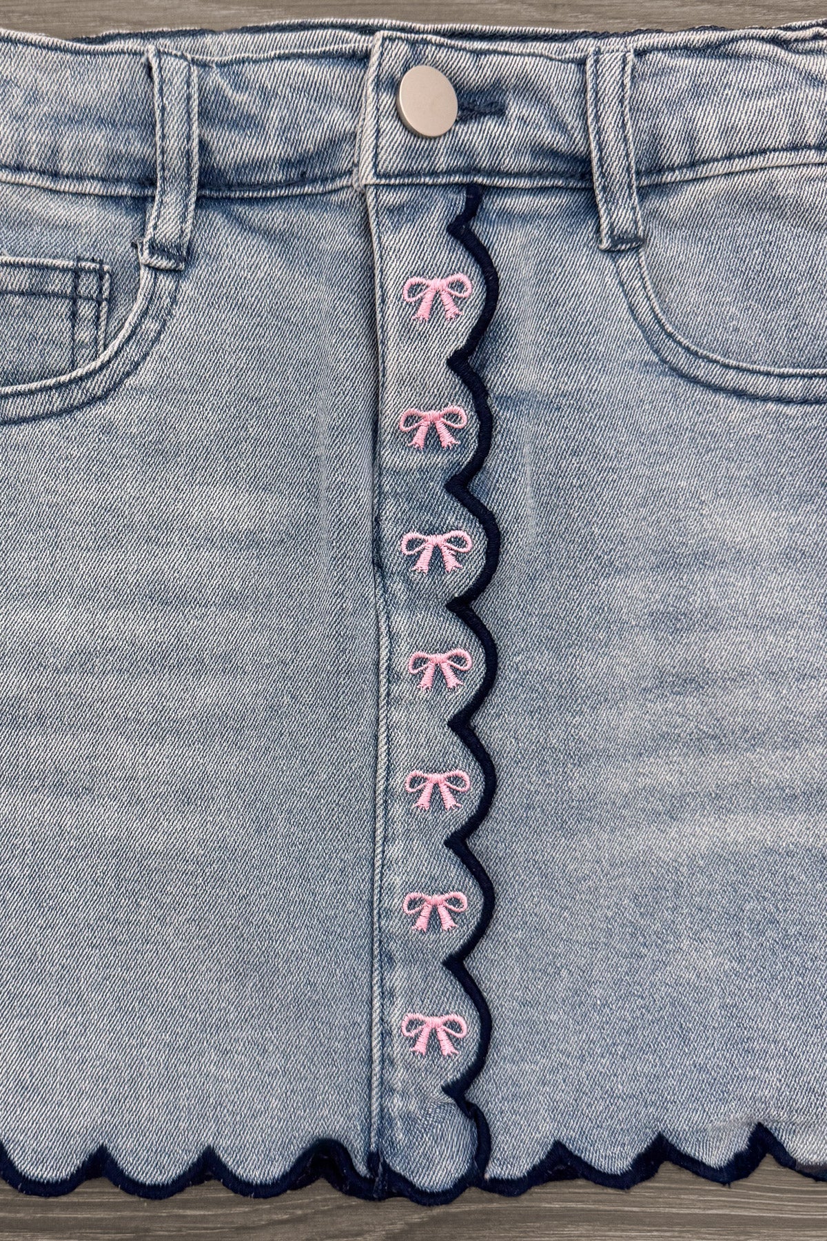 "Pre-K - Fifth Grade" Apple Denim Skirt Set