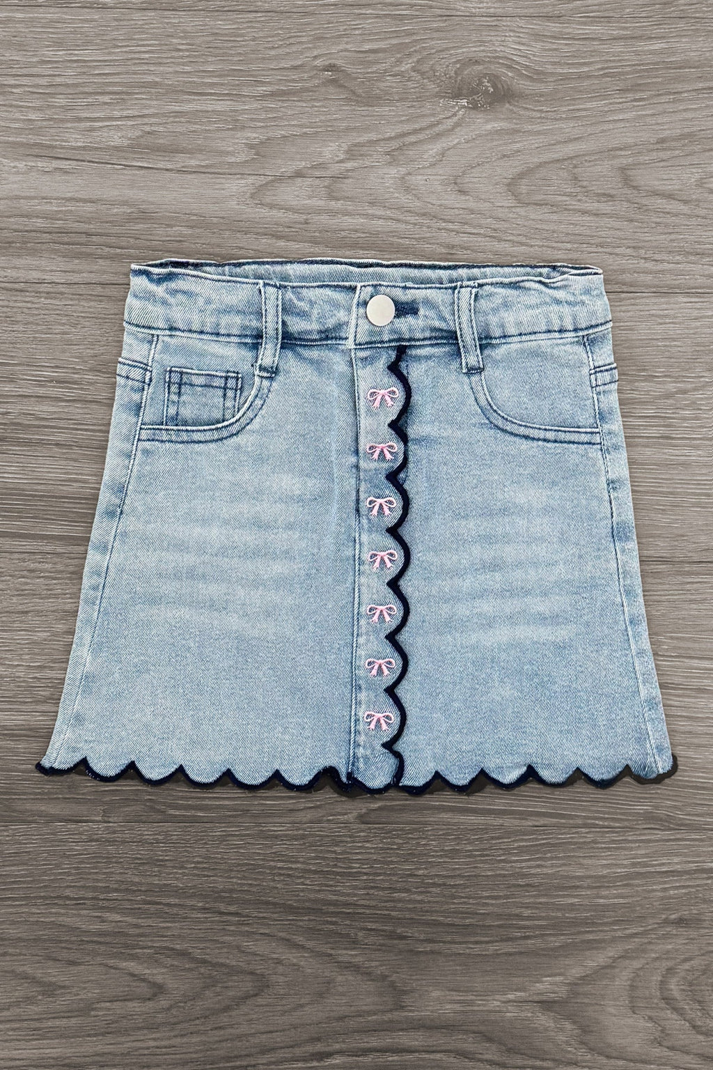 "Pre-K - Fifth Grade" Apple Denim Skirt Set