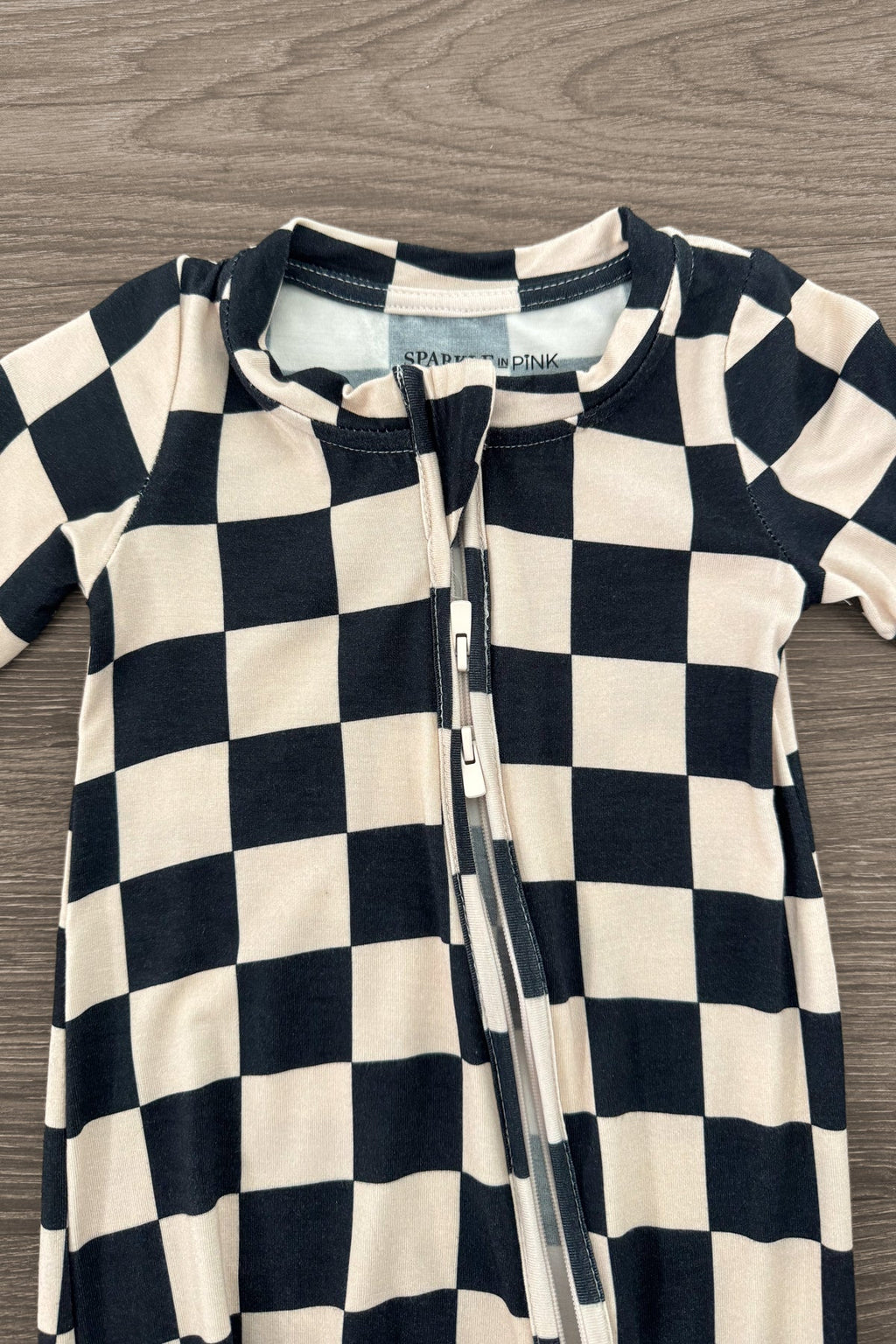 Bamboo Modern Checks Onesie