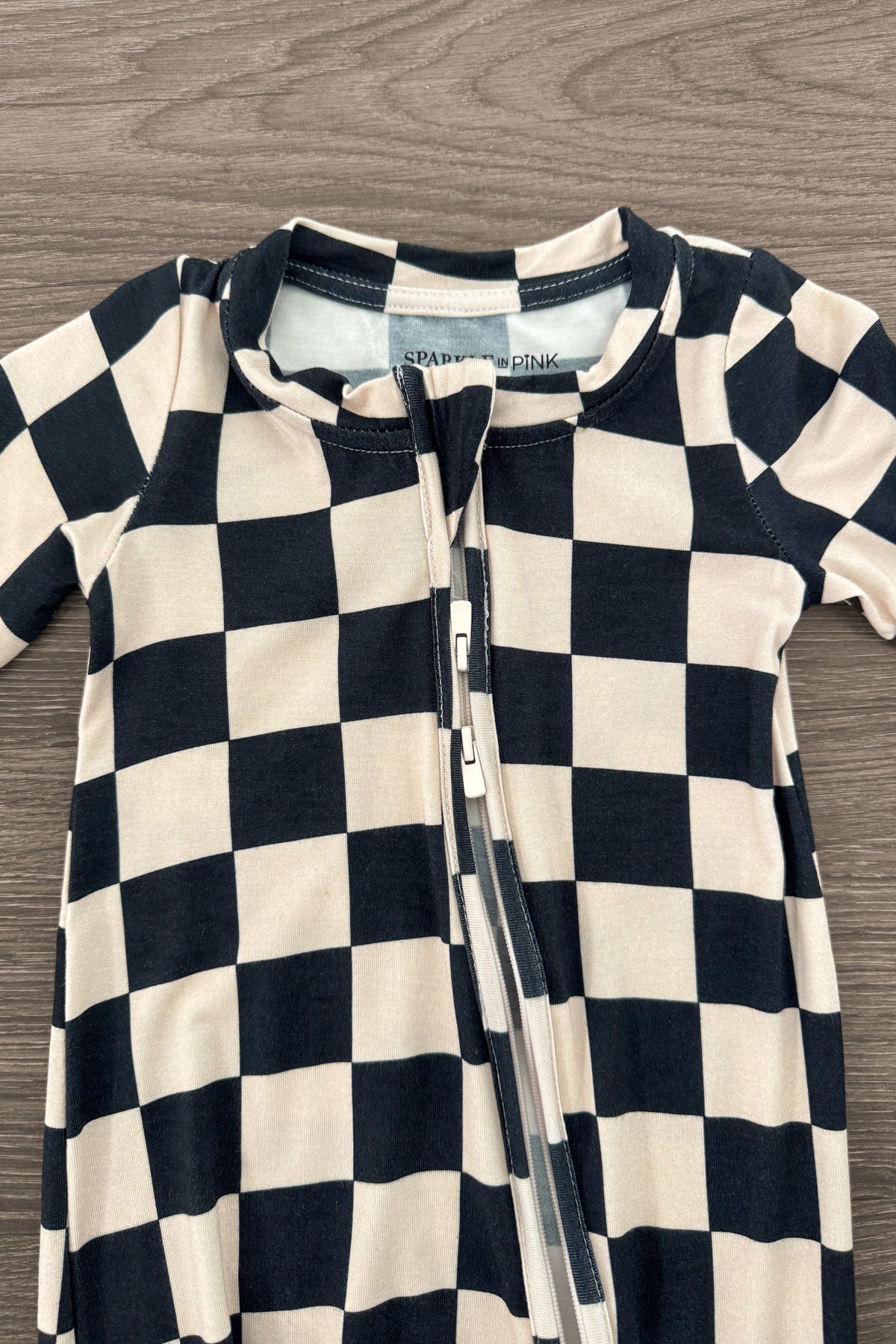 Bamboo Modern Checks Onesie