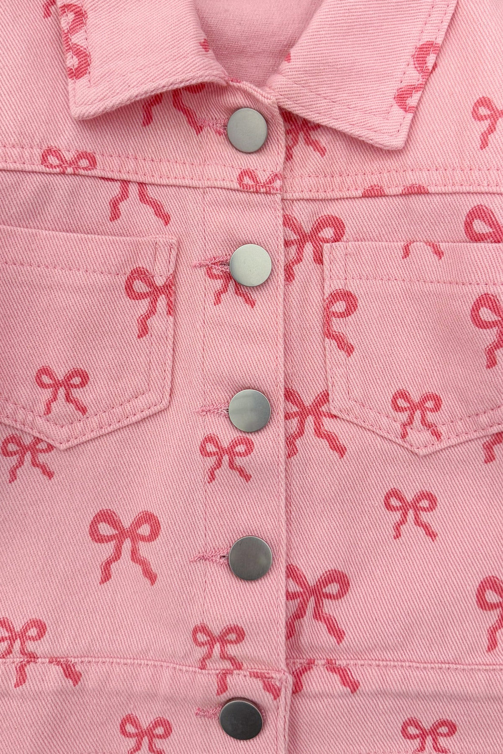 Pink Bow Denim Jacket