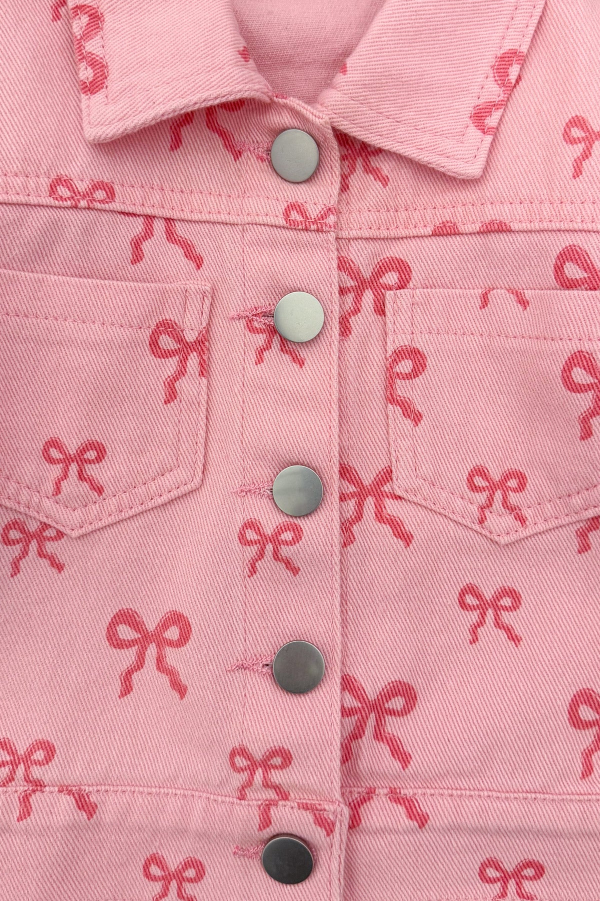Pink Bow Denim Jacket