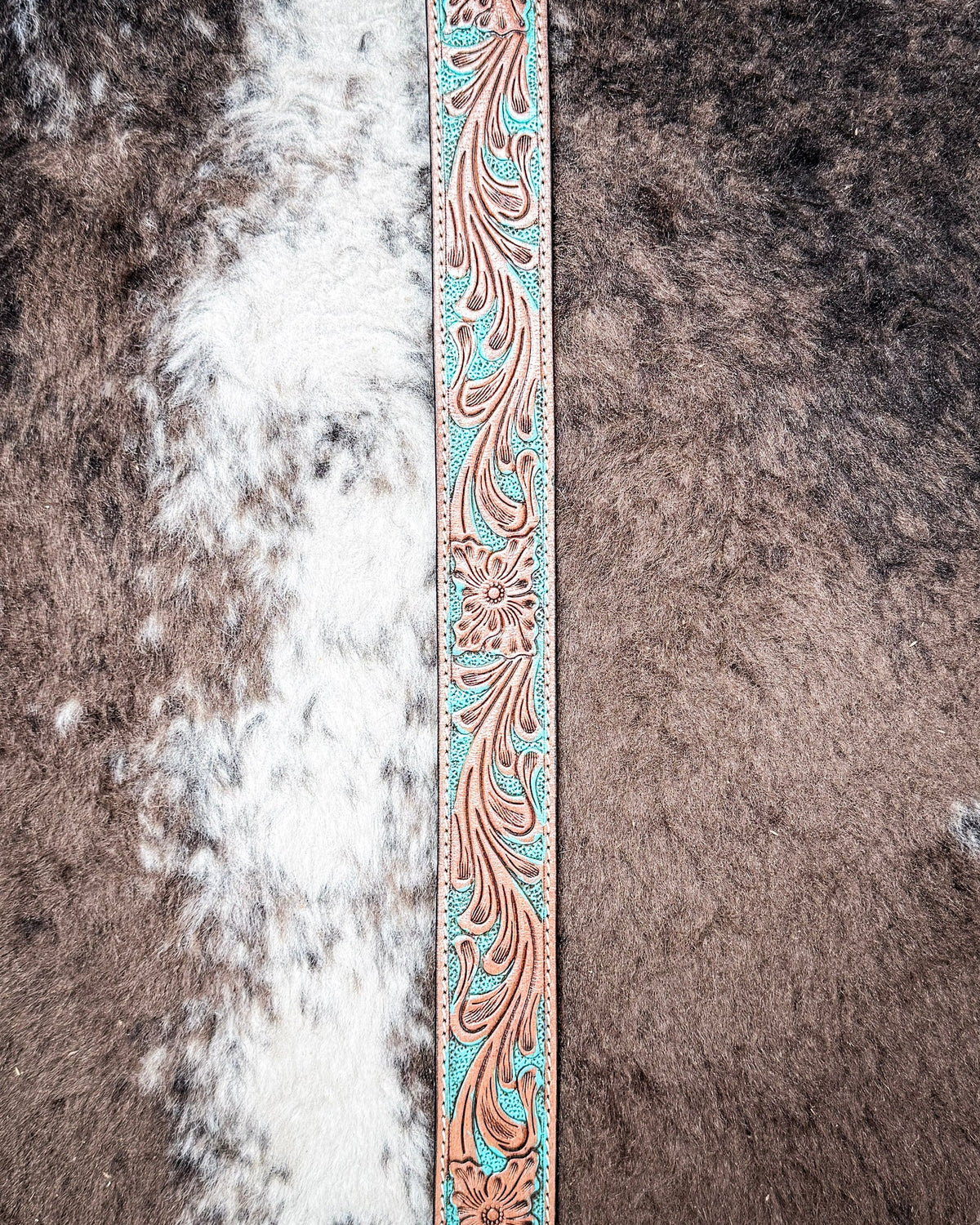 Western Wreath Leather Belt in Bronco Sky by Myra Bag