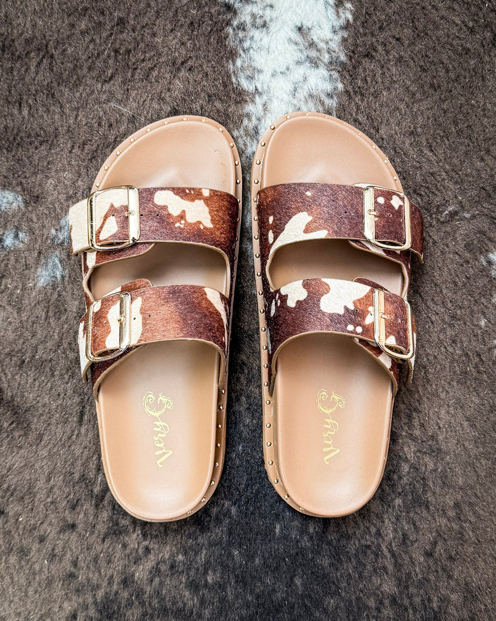 Alma Sandal in Brown Cow by Very G
