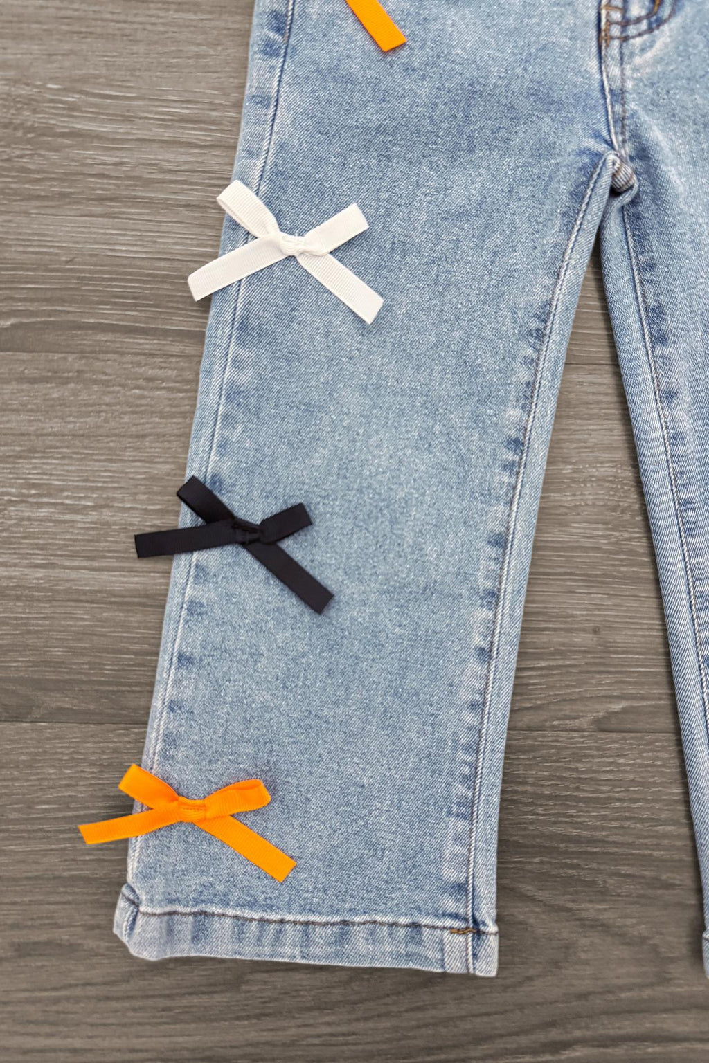 "Spooky Season" Bow Denim Pant Set